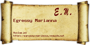 Egressy Marianna névjegykártya